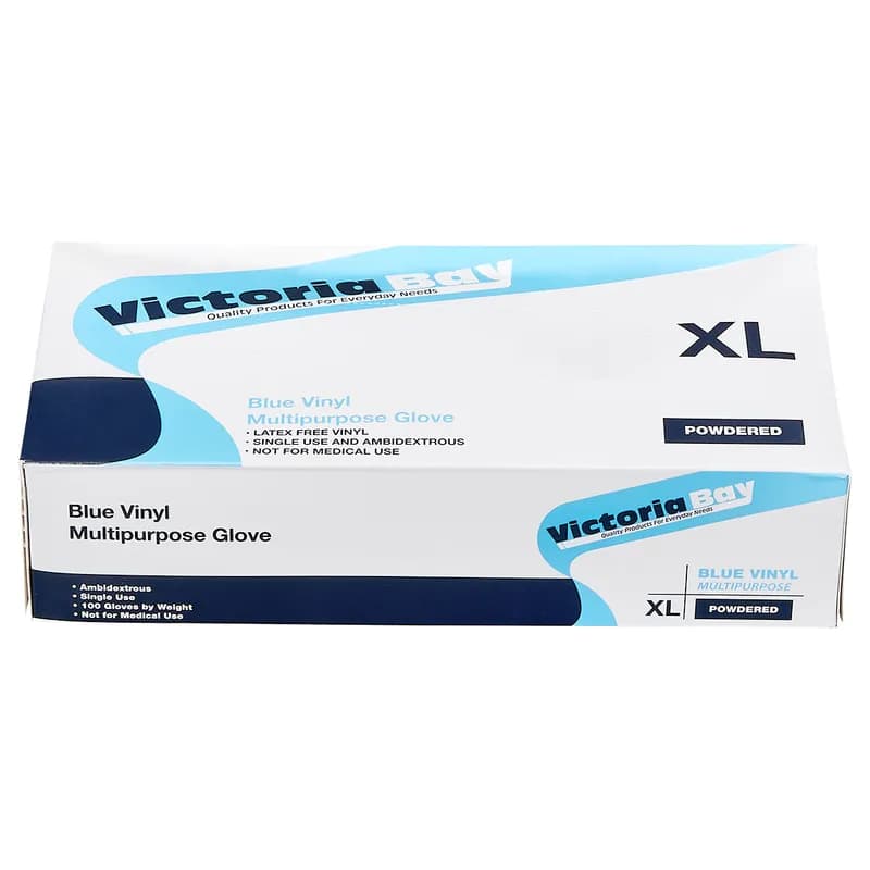 Victoria Bay Gloves XL Blue Vinyl Powdered 1000/Case