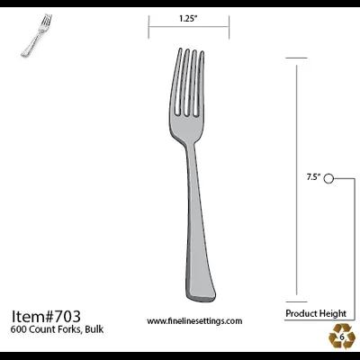 Fork 7 IN Plastic Silver 600/Case