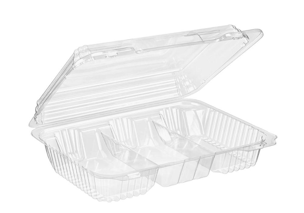 Cookie/Donut Dessert Container 3 Compartment Clamp Style 212/Case