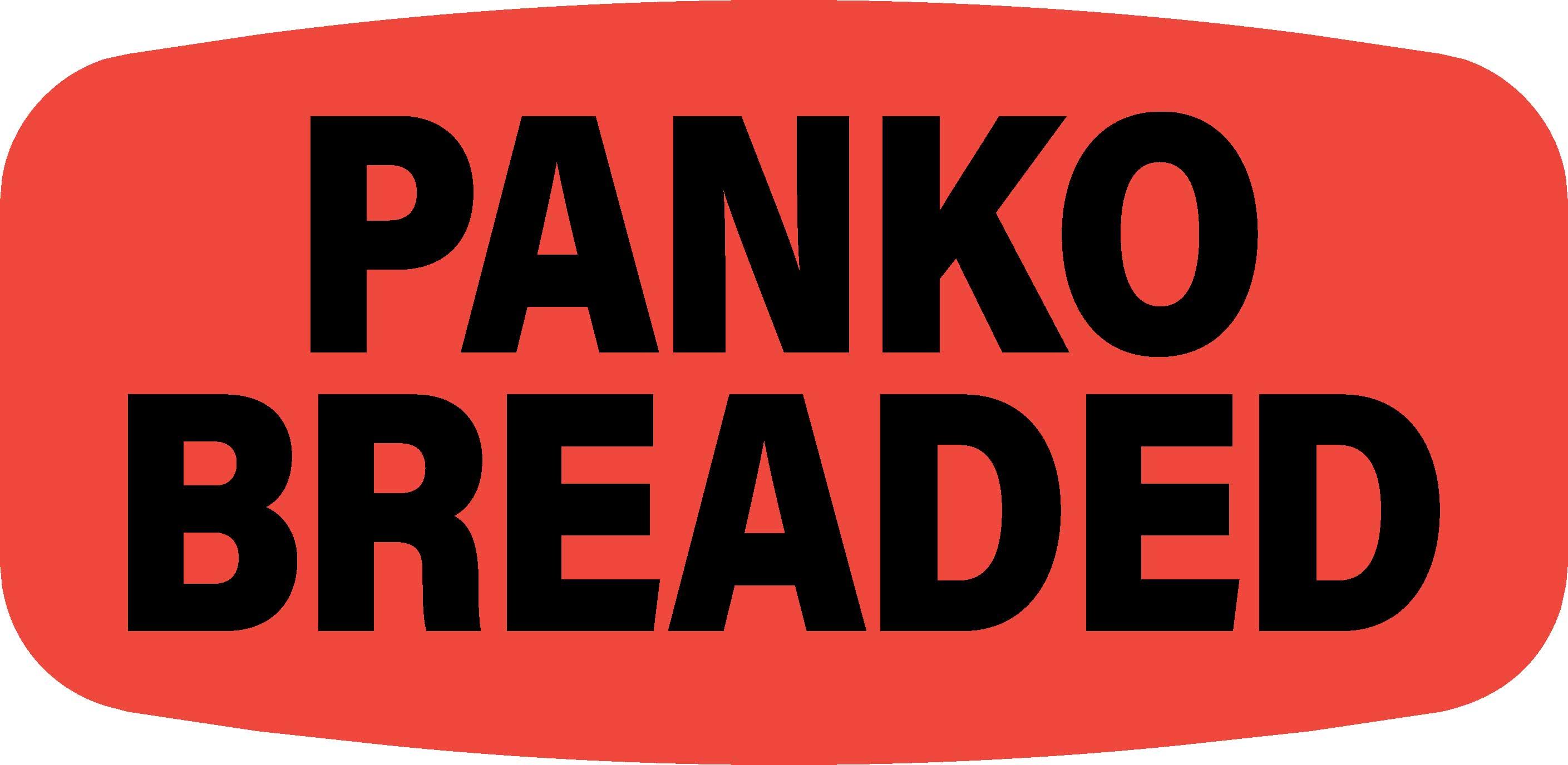 Panko Breaded Label 0.625X1.25 IN Black Fluorescent Red Short Oval 1000 Count/Roll 50 Rolls/Case 50000 Count/Case