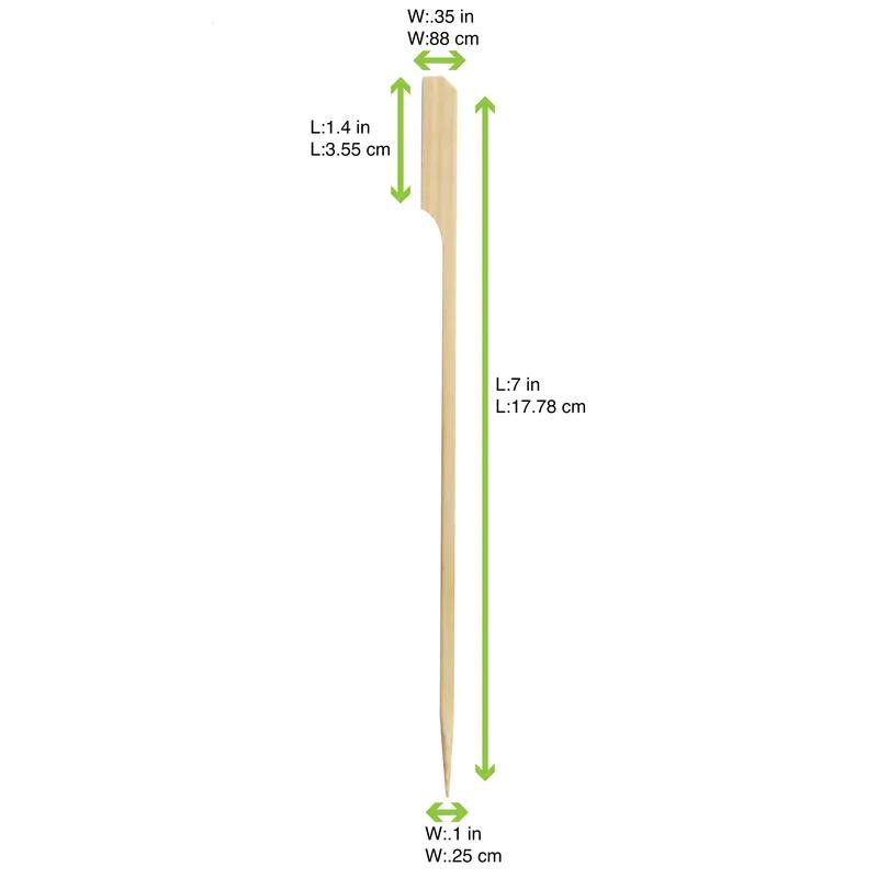 Pick 7 IN Bamboo Natural 100 Count/Pack 20 Packs/Case 2000 Count/Case
