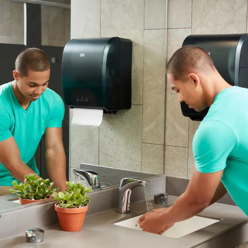 Tork Optiserv H80 Paper Towel Dispenser 9.32X12.32X15.95 IN Plastic Translucent Black Printed 1/Each