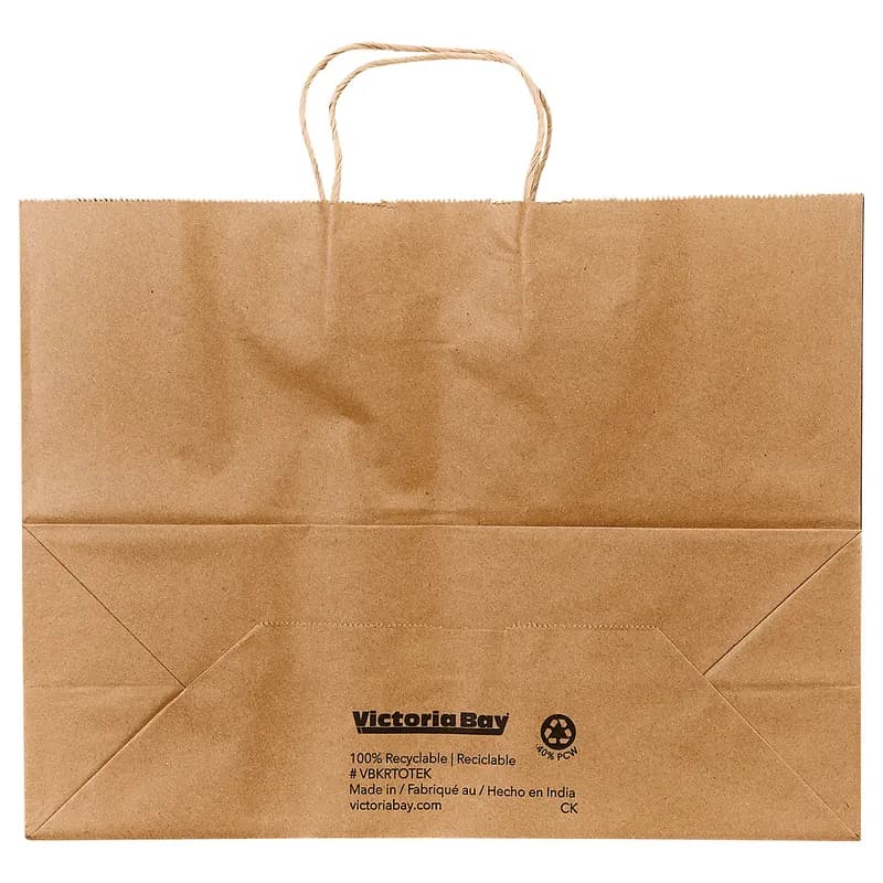Victoria Bay Shopper Bag 16X6X12 IN Paper Kraft Gusset 250/Case