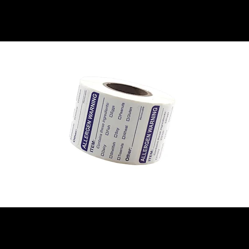 Allergen Warning Item Checkoff Expiration Allergen Label 2X2 IN Purple Removable 500 Count/Roll 25 Rolls/Case
