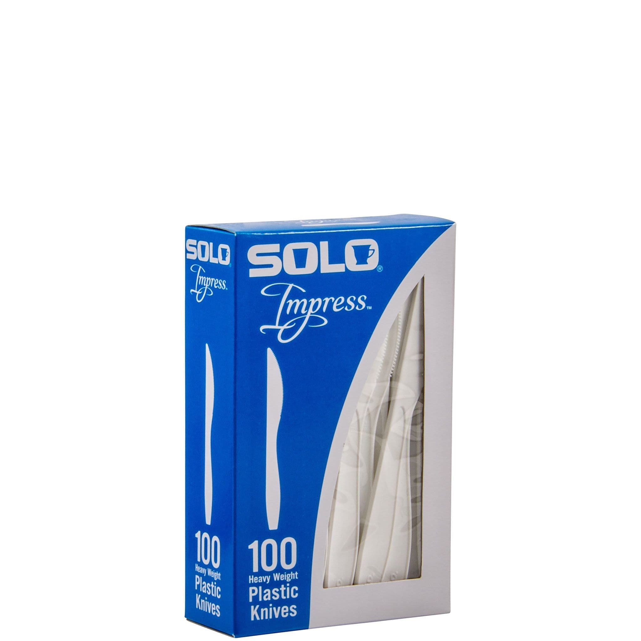 Solo® Impress™ Knife 7.45 IN PS White Heavyweight Boxed 100 Count/Box 10 Box/Case 1000 Count/Case
