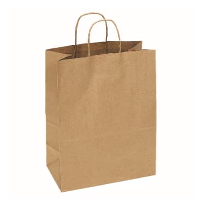 Duro® Shopper Bag 10X7X12 IN Kraft Paper 60# Kraft Bistro With Handle 250/Case