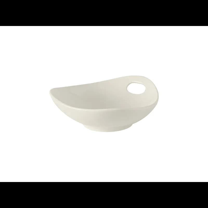 AlumaTux Modena Ellipse Bowl 8 OZ China Pearl White Oval Fully Vitrified 12/Case