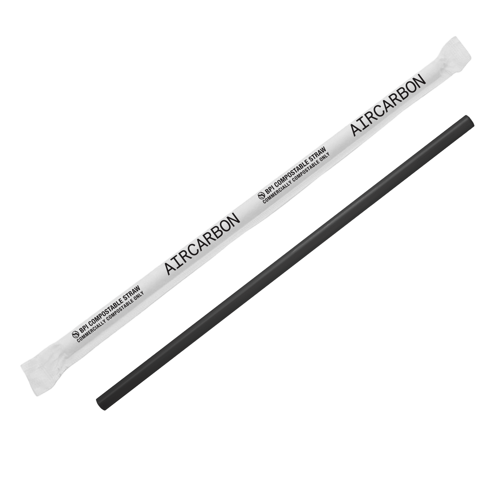 Giant Straw 8.25 IN Air Carbon Black Wrapped 2400/Case