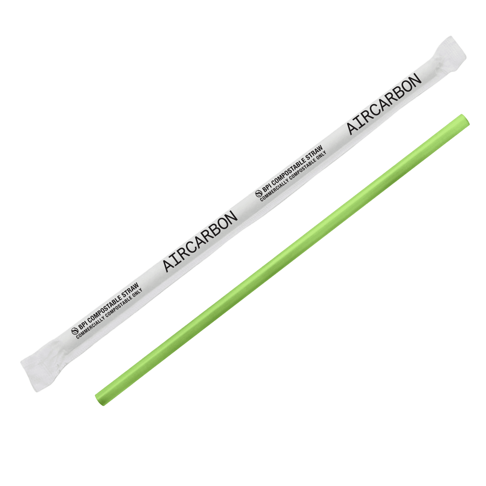 Giant Straw 8.25 IN Air Carbon Green Wrapped 2400/Case