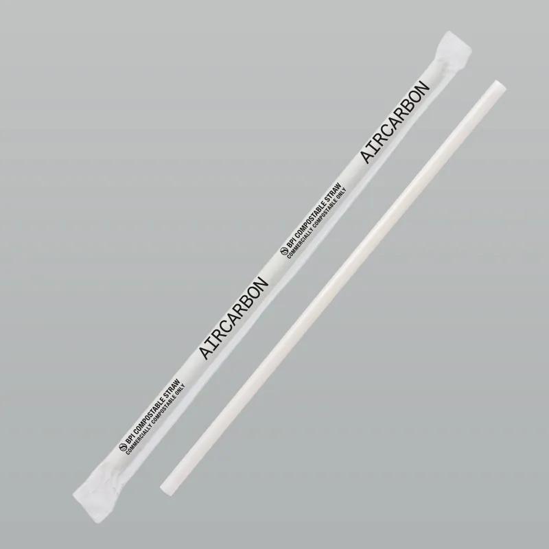 Jumbo Straw 7.75 IN Air Carbon Natural Wrapped 400 Count/Pack 6 Packs/Case 2400 Count/Case
