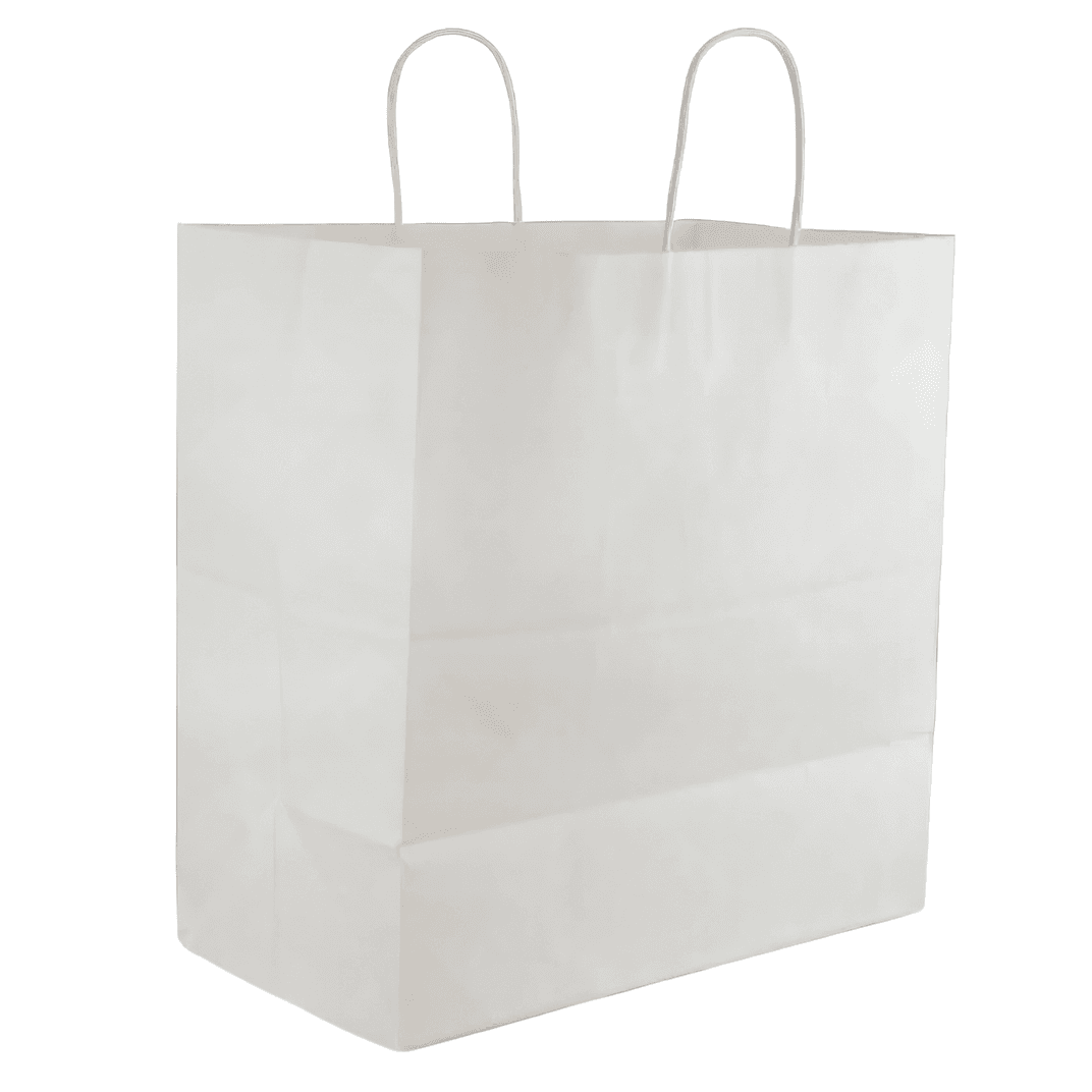 Victoria Bay Shopper Bag 14X8X14 IN Paper White Gusset 200/Case
