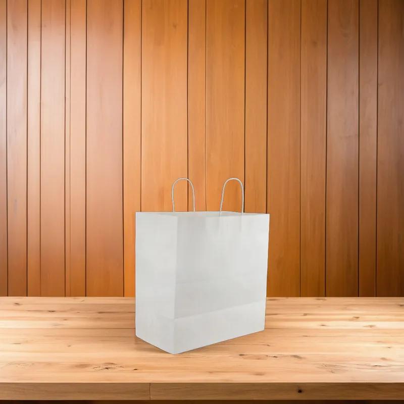 Victoria Bay Shopper Bag 14X8X14 IN Paper White Gusset 200/Case