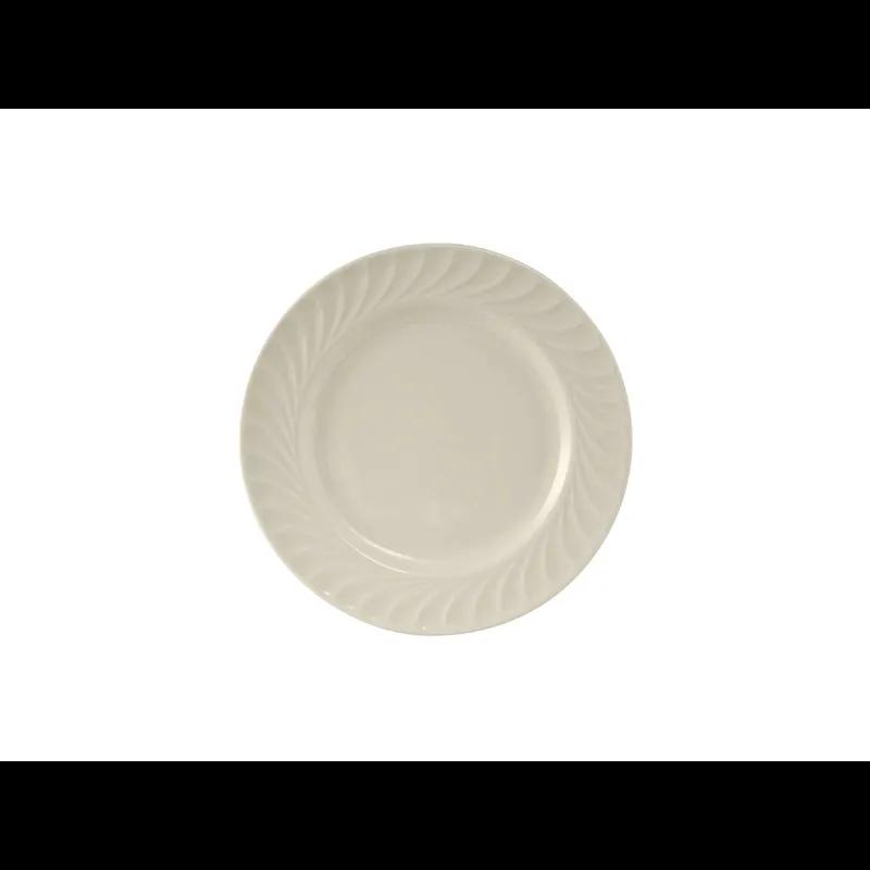Meridian Plate 5.625 IN China Eggshell Round Fully Vitrified Embossed 36/Case