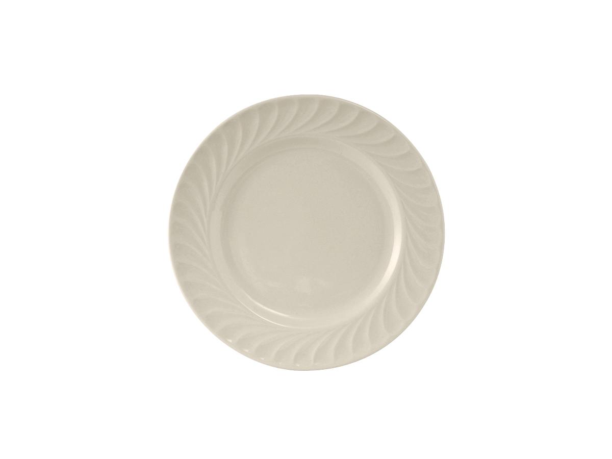 Meridian Plate 5.625 IN China Eggshell Round Fully Vitrified Embossed 36/Case