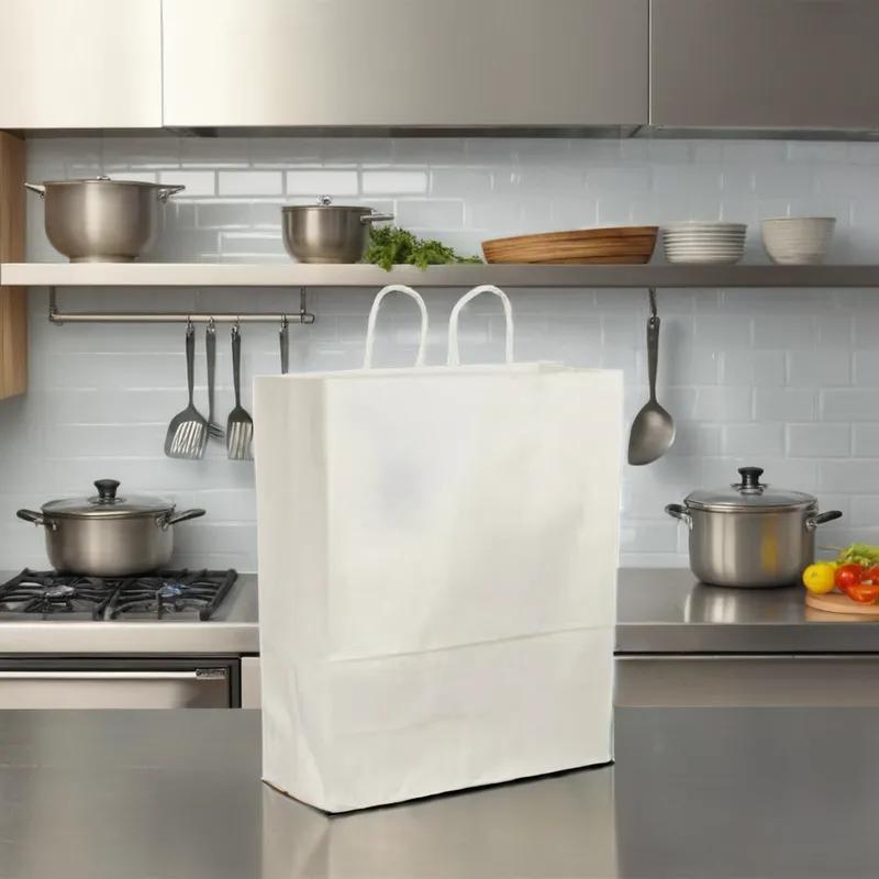 Victoria Bay Shopper Bag 18X7X18 IN Paper White Gusset 200/Case