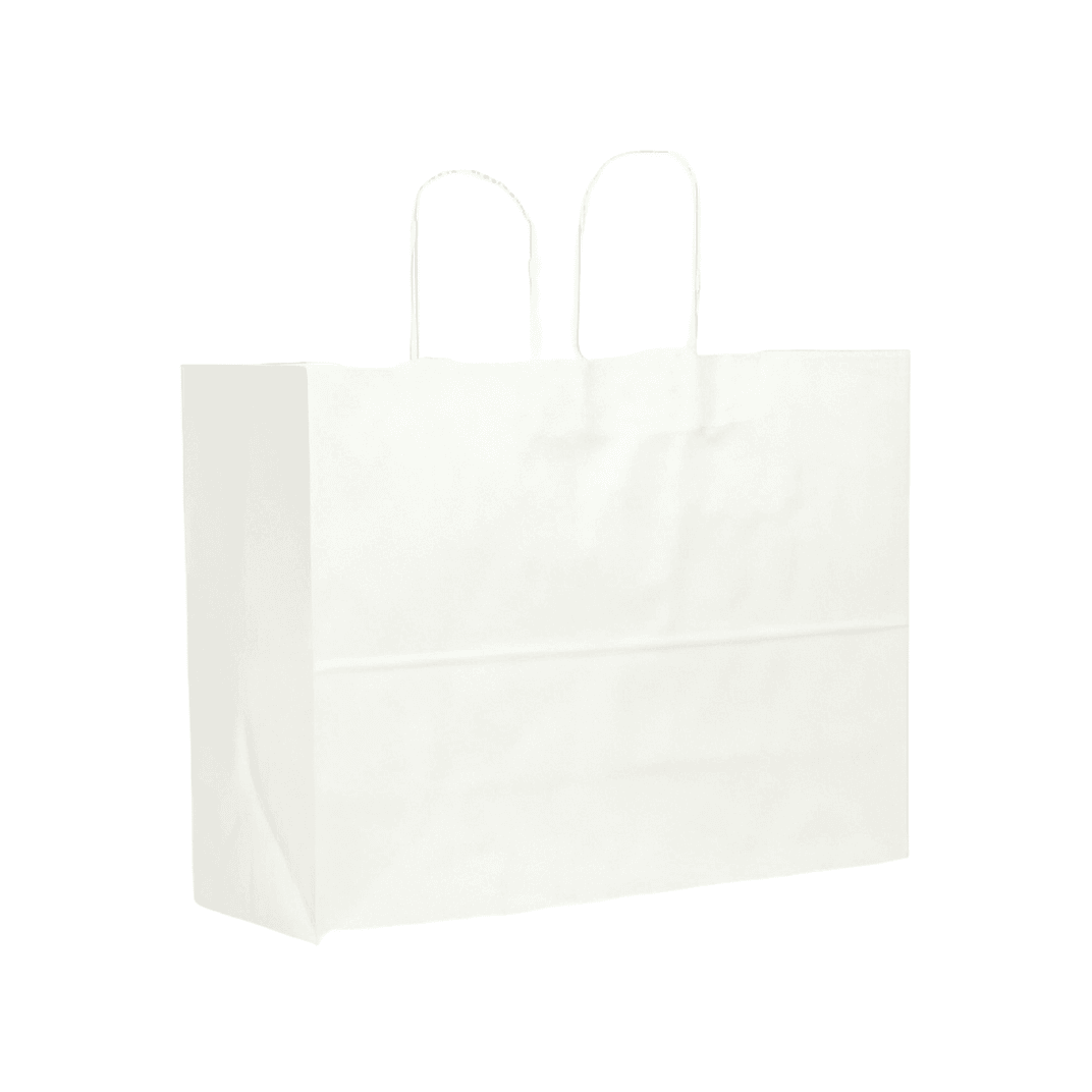 Victoria Bay Shopper Bag 16X6X12 IN Paper White Gusset 250/Case