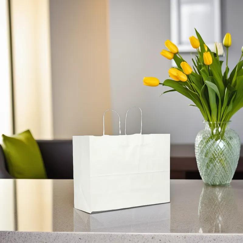 Victoria Bay Shopper Bag 16X6X12 IN Paper White Gusset 250/Case