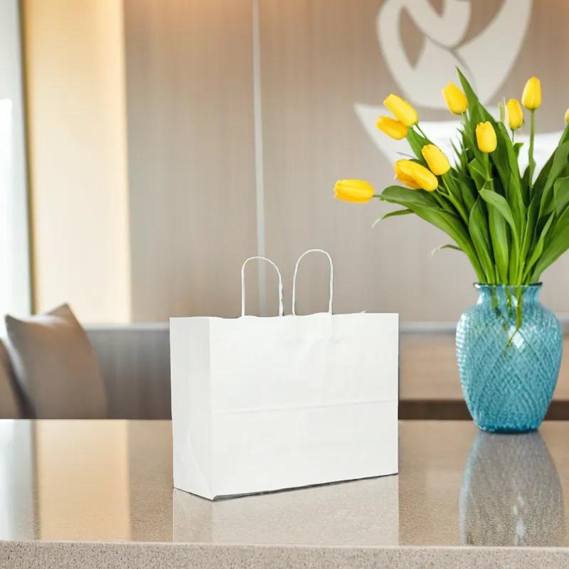 Victoria Bay Shopper Bag 16X6X12 IN Paper White Gusset 250/Case