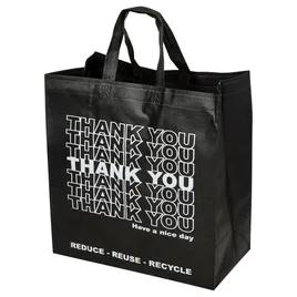 Victoria Bay Shopper Bag 14X7.5X15 IN 18 LB Non-Woven Polypropylene (NWPP) Black Printed Reusable 100/Case