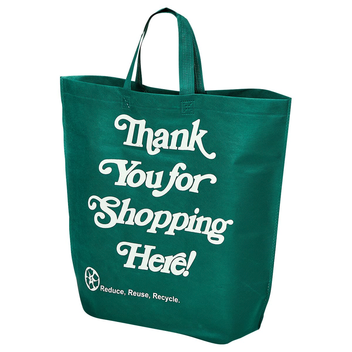 Victoria Bay Bag 18X7X17 IN Non-Woven Polypropylene (NWPP) Green Printed With Open Bottom Closure Reusable 100/Case