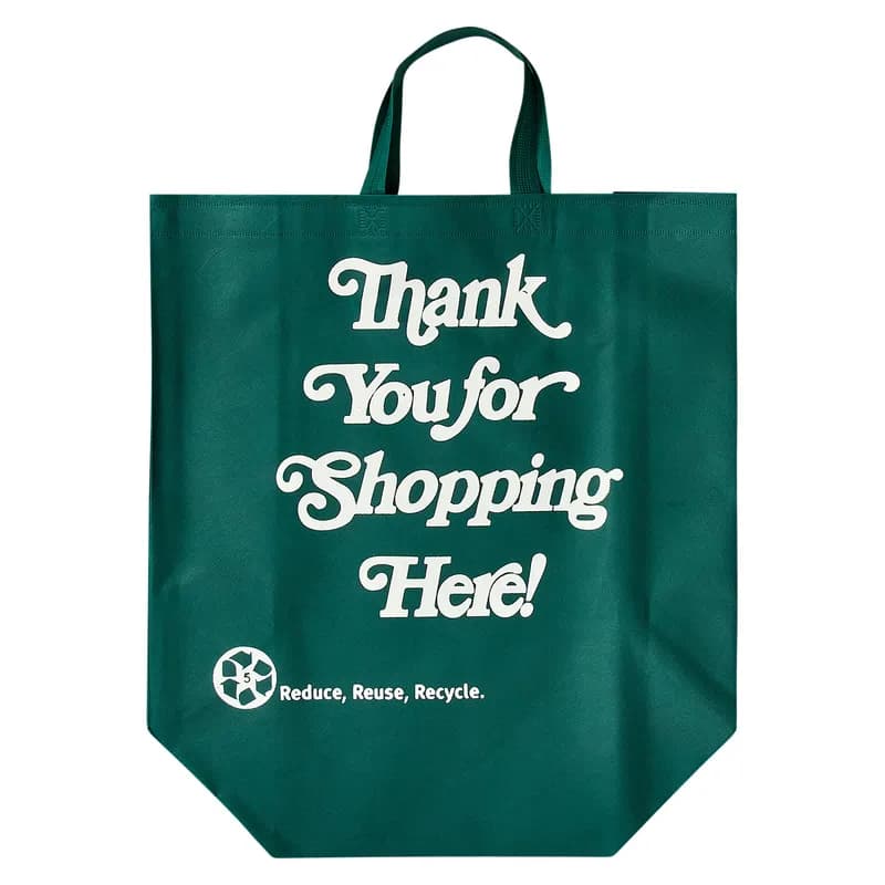 Victoria Bay Shopper Bag 18X7.75X17 IN NWPP Green Printed Reusable Non-Woven 100/Case