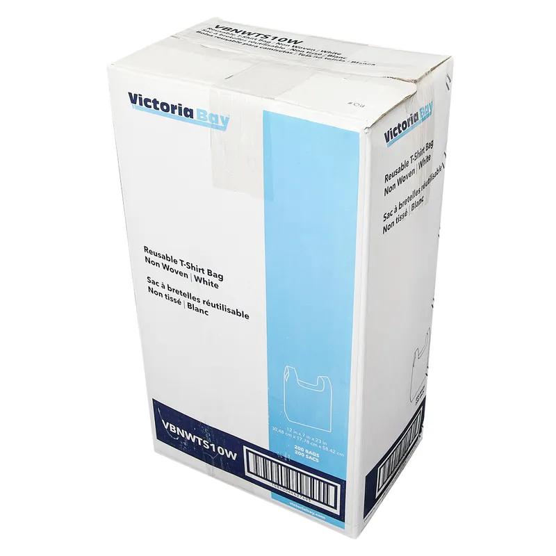 Victoria Bay Bag 12X7X23 IN 10 LB Non-Woven Polypropylene (NWPP) White Printed T-Shirt Reusable 200/Case