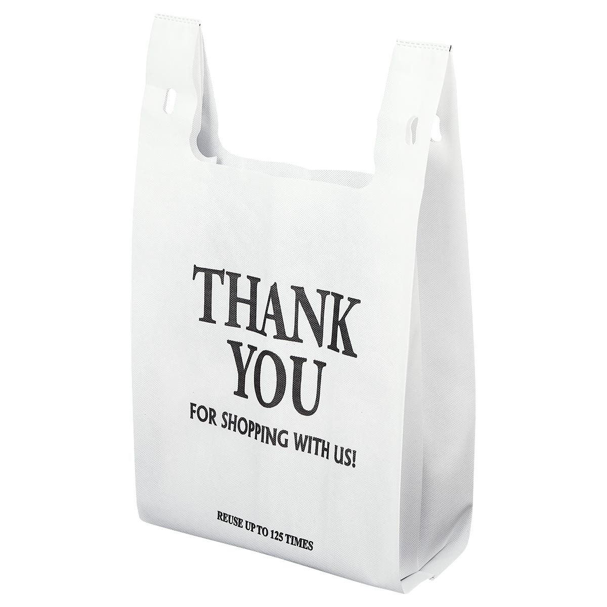 Victoria Bay Bag 12X7X23 IN 15 LB Non-Woven Polypropylene (NWPP) #80 White Printed T-Shirt Reusable Non-Woven 200/Case