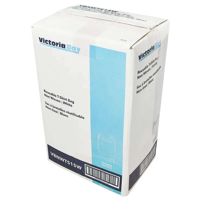 Victoria Bay Bag 12X7X23 IN 15 LB Non-Woven Polypropylene (NWPP) #80 White Printed T-Shirt Reusable Non-Woven 200/Case