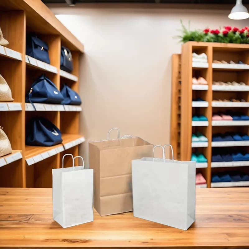 Victoria Bay Shopper Bag 10X5X13 IN Paper #81 White Gusset 250/Case