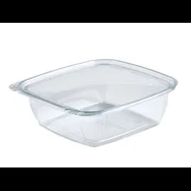 Fresh 'n Clear® Deli Container Hinged With Flat Lid 32 OZ PET Clear Square Tamper-Evident 132/Case