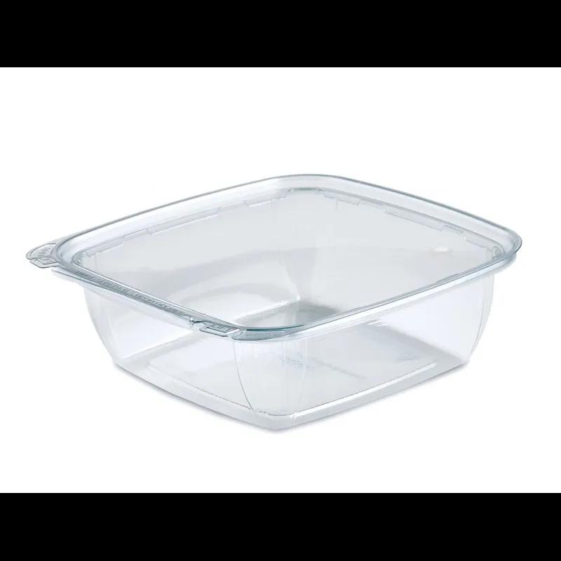 Fresh 'n Clear® Deli Container Hinged With Flat Lid 32 OZ PET Clear Square Tamper-Evident 132/Case