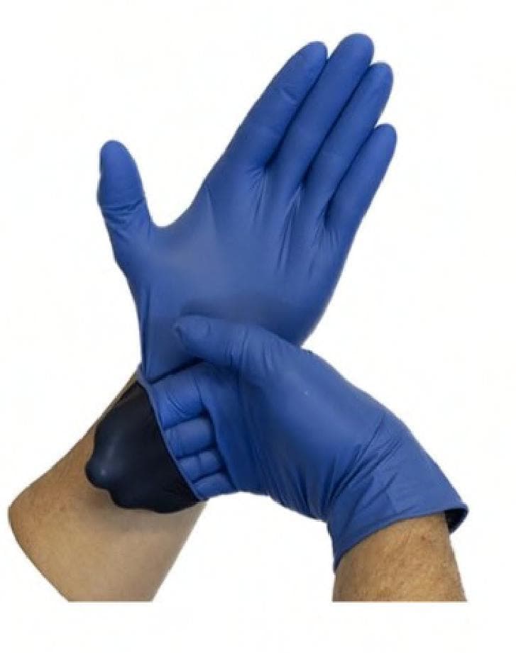 Gloves Large (LG) Blue Nitrile Powder-Free Metal Detectable 100 Count/Box 10 Box/Case