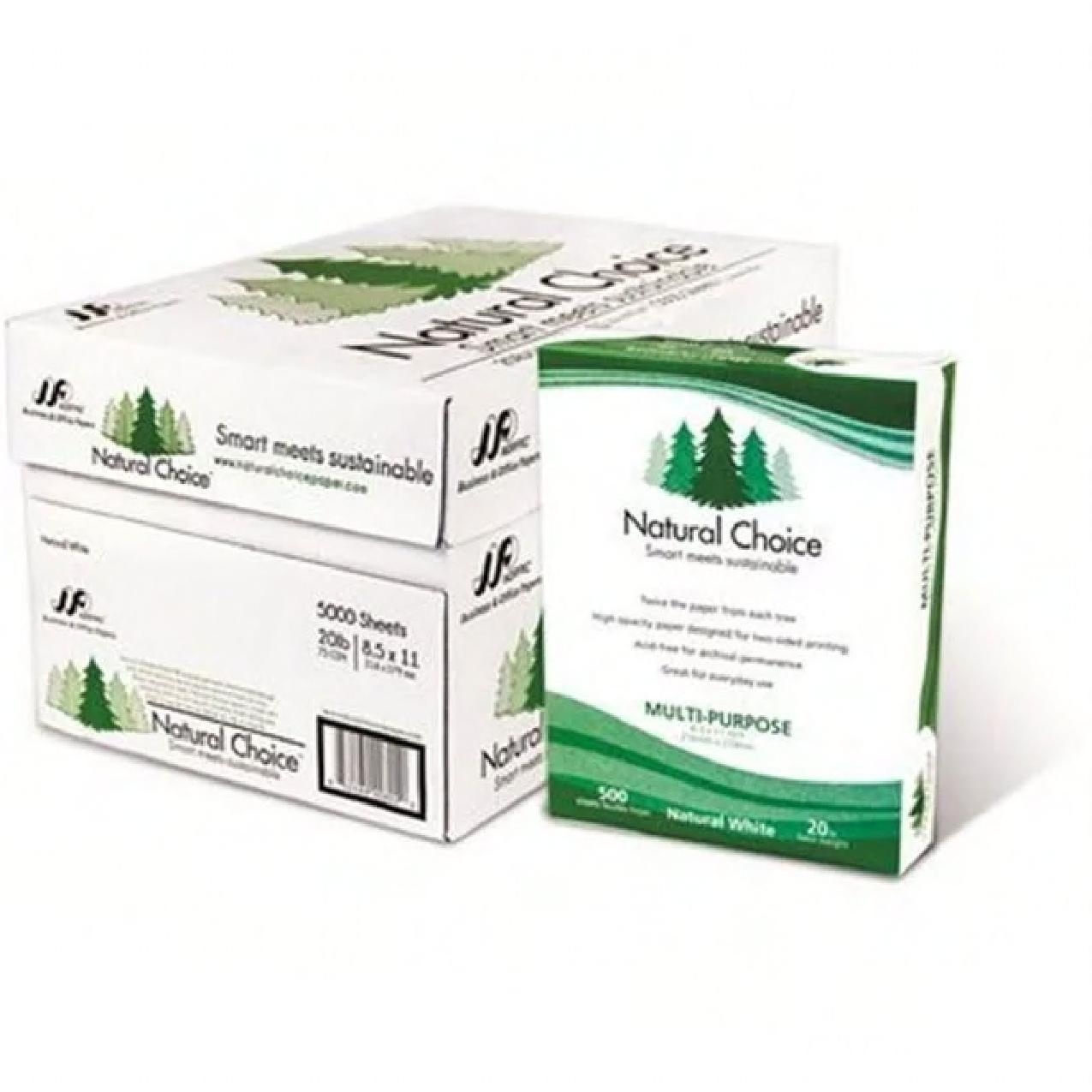 Natural Choice Paper Copy Paper 11X8.5 IN White 92 Bright 500 Count/Pack 10 Packs/Case 5000 Count/Case 40 Cases/Pallet