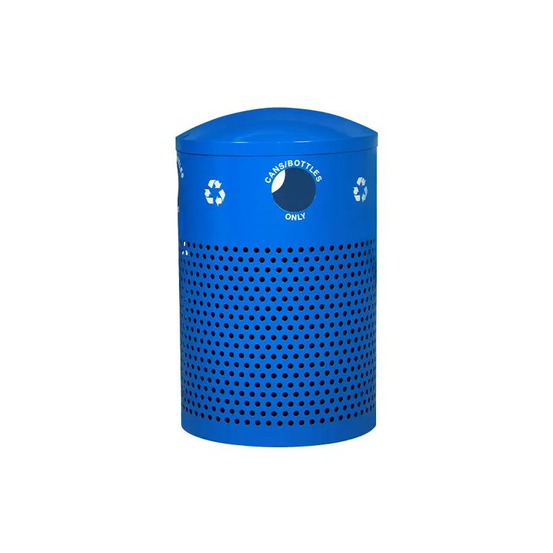 Cans & Bottles Trash & Recycling Bin 40 GAL Blue Steel Perforated Includes One 40 GAL LLDPE Liner 1/Each