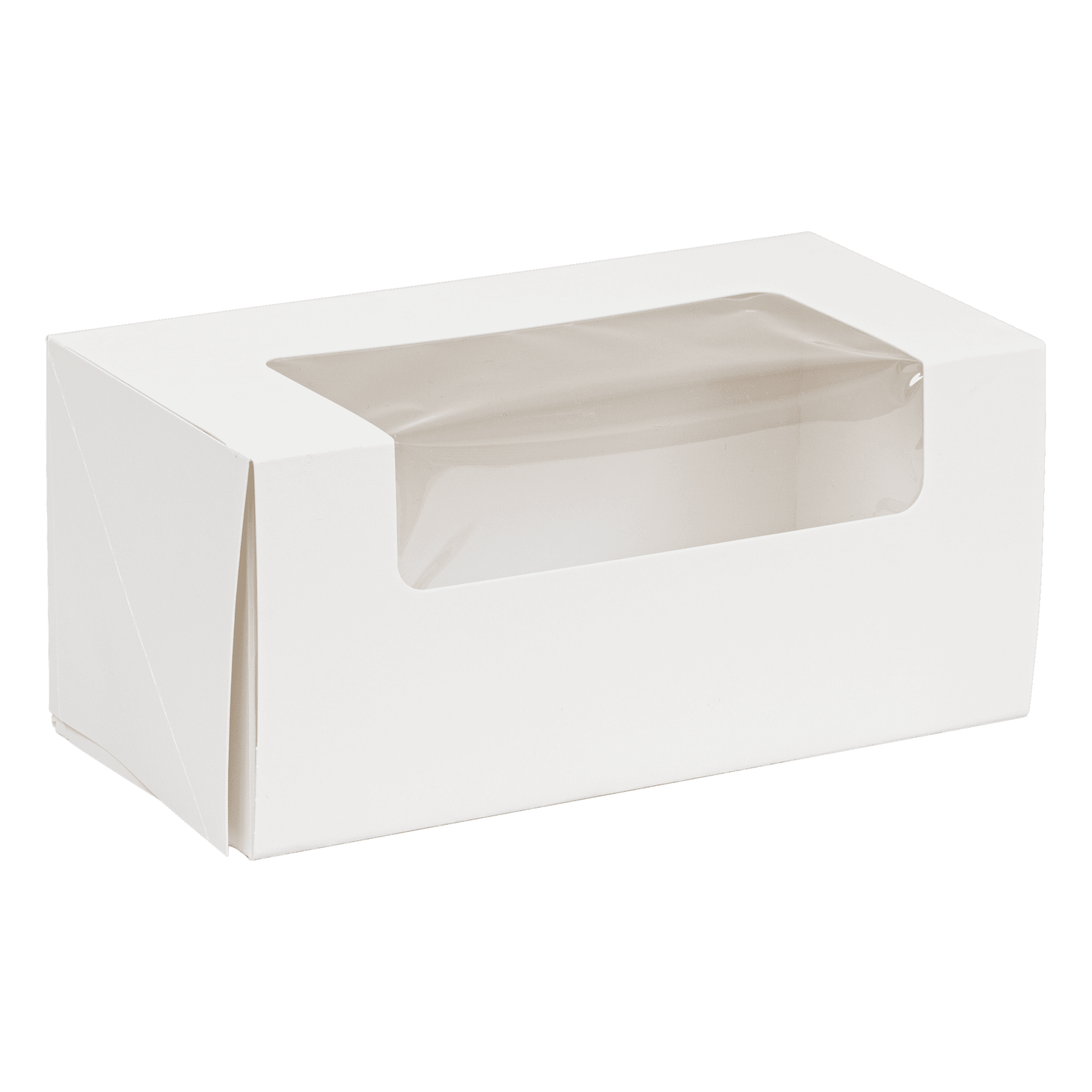 Donut Box 6 CT 9X4.5X4 IN SBS Paperboard White Waterfall With Window 100/Case