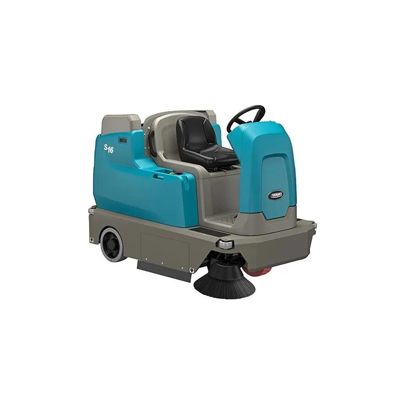 Indoor Outdoor Floor Sweeper 46IN Ride-On Compact 2-Stage HEPA Filter Battery 1/Each