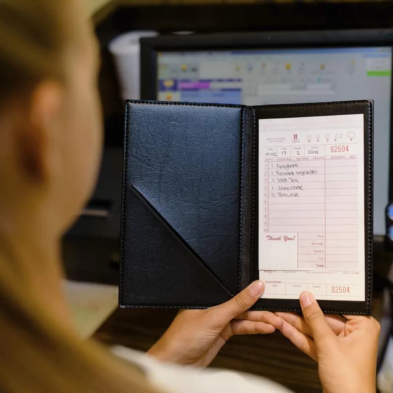 Guest Check 4.25X7.25 IN Paper Maroon Medium-Wide 2-Part Carbonless Shrink Wrapped 2000/Case