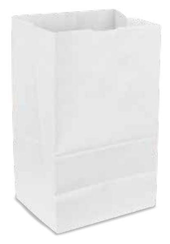 Bag 12# 7.06X4.5X13.75 IN 12 LB Paper 40# White With Self-Opening (SOS) Closure Gusset 500/Bundle