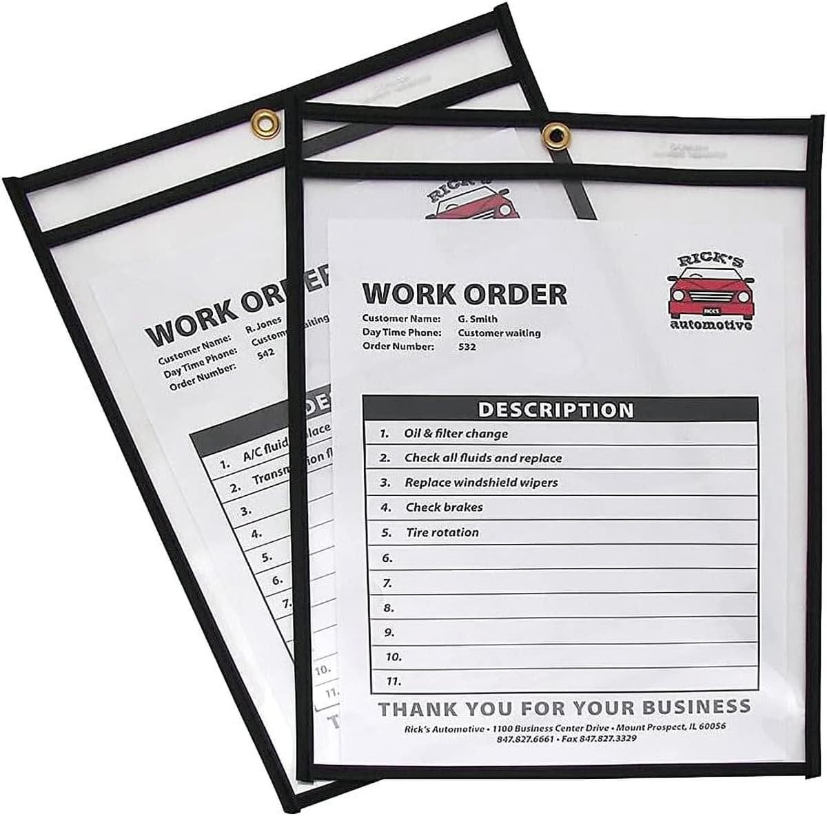 Job Ticket Holder 9X12 IN Clear 25/Box