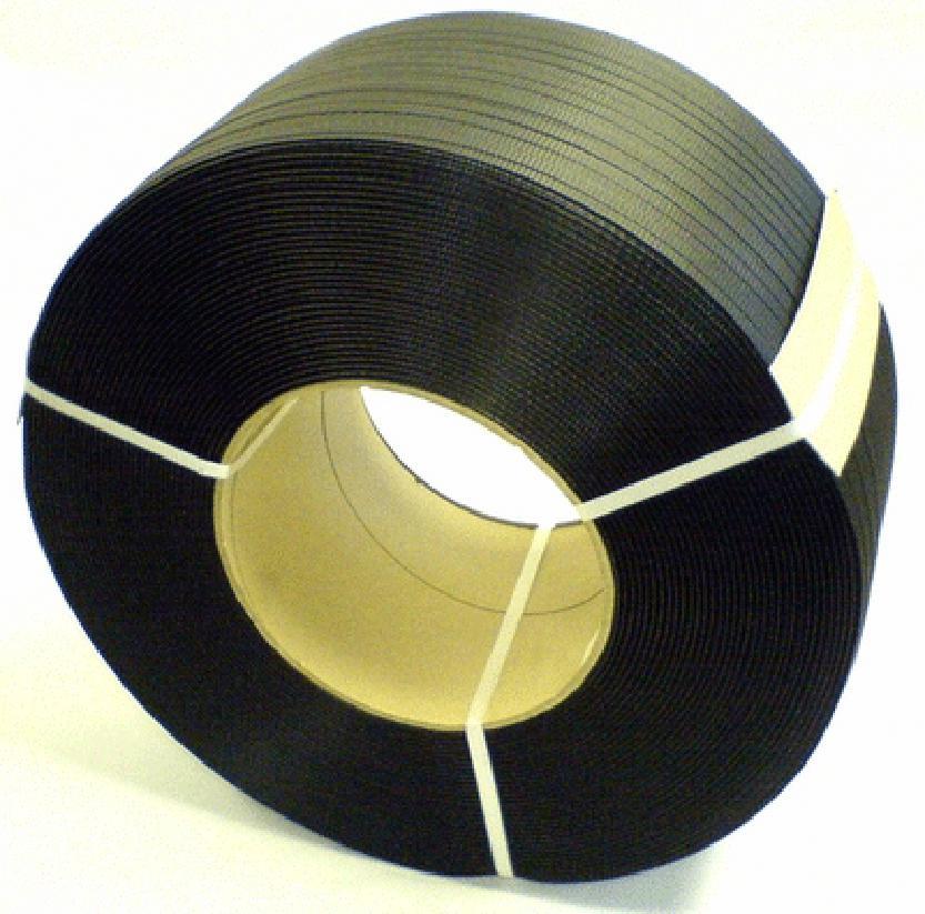 Strapping 0.5IN X9900FT Black 350# MG 8X8 Core 1/Each