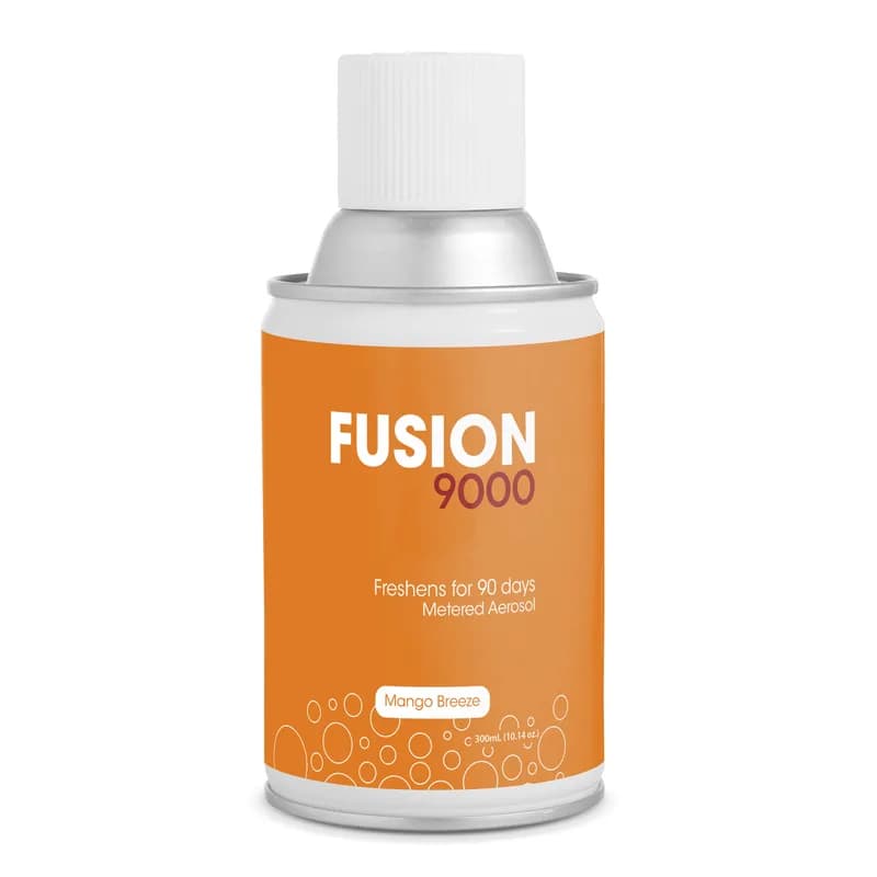 Fusion 9000 Refills Air Freshener Mango Breeze Aerosol Metered 90-Day Air Care System 4/Case