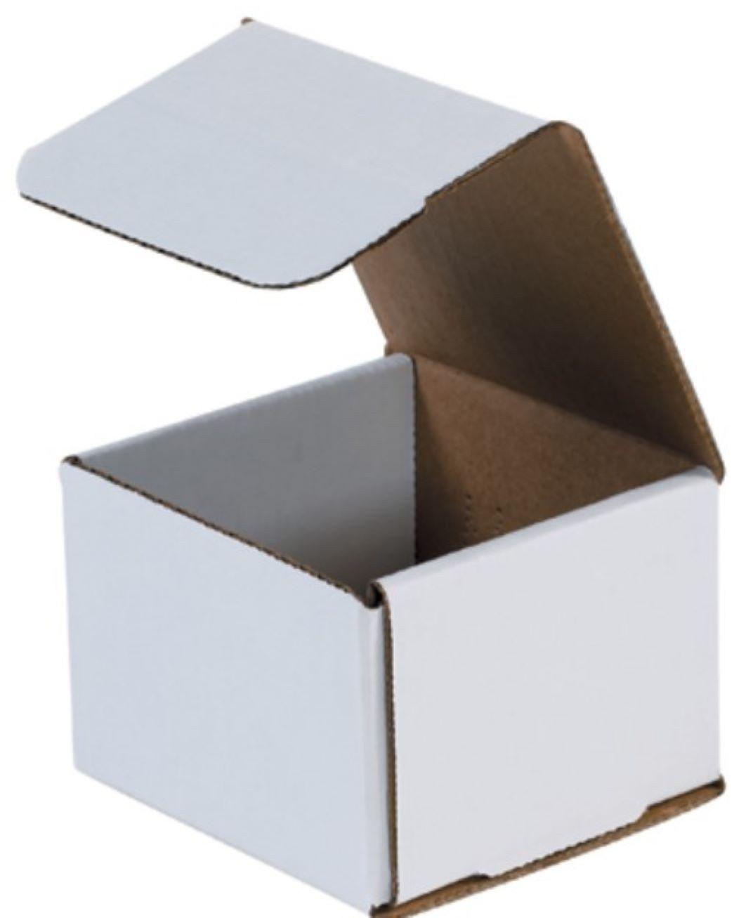 Mailer 4X4X3 IN White Corrugated Cardboard 50 Count/Bundle