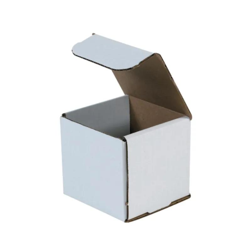 Mailer 4X4X4 IN White Corrugated Cardboard 50 Count/Bundle
