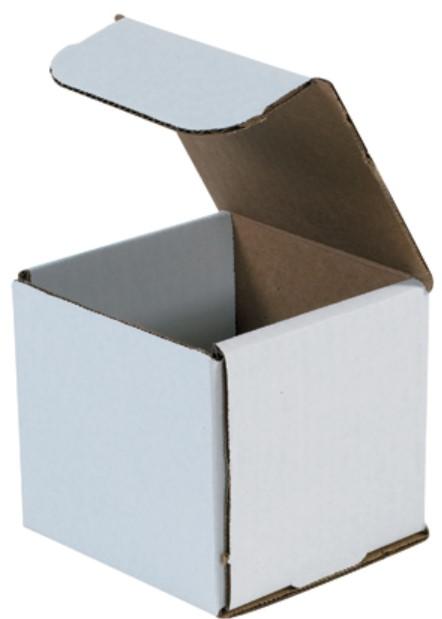 Mailer 4X4X4 IN White Corrugated Cardboard 50 Count/Bundle