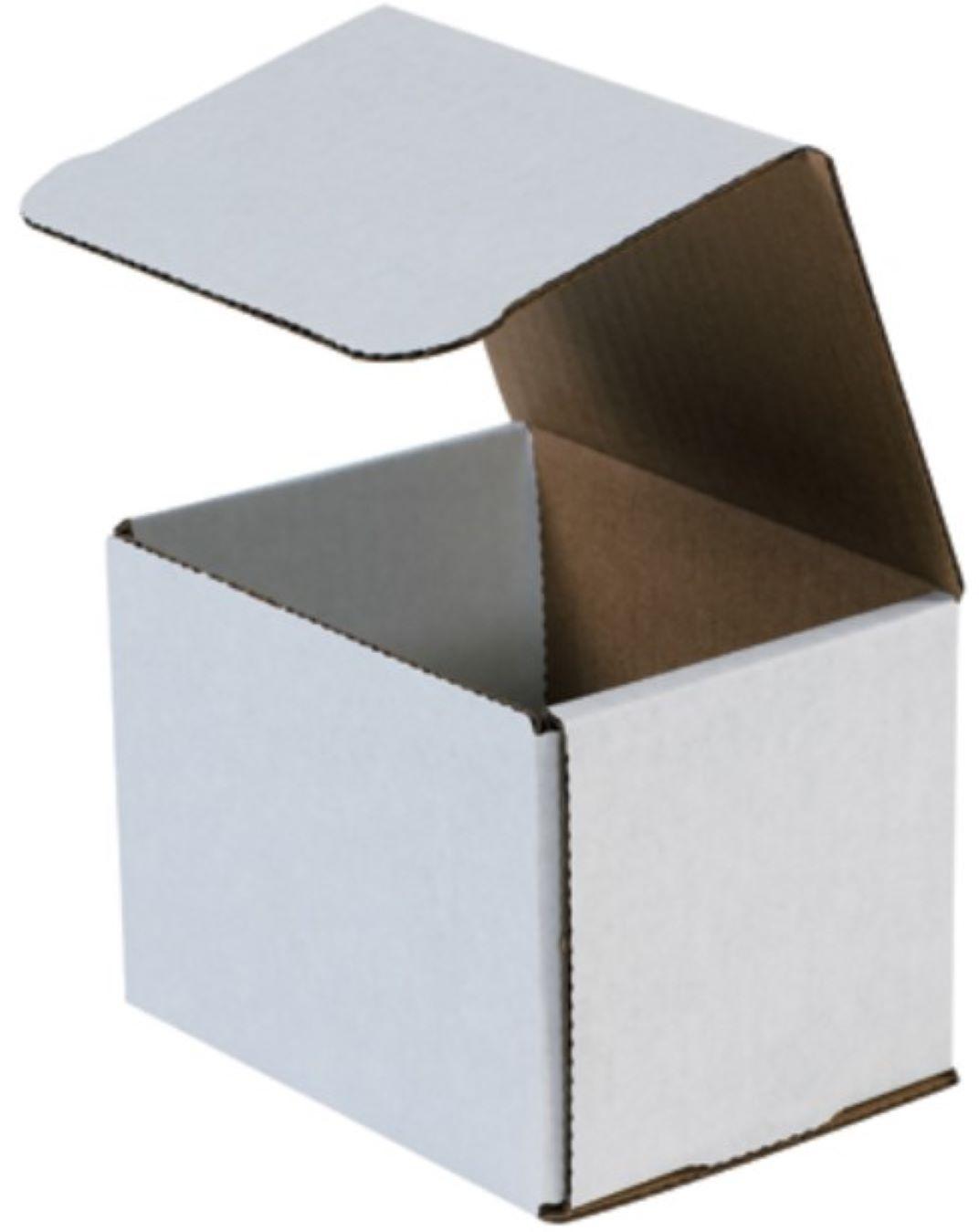 Mailer 5X4X4 IN White Corrugated Cardboard 50 Count/Bundle