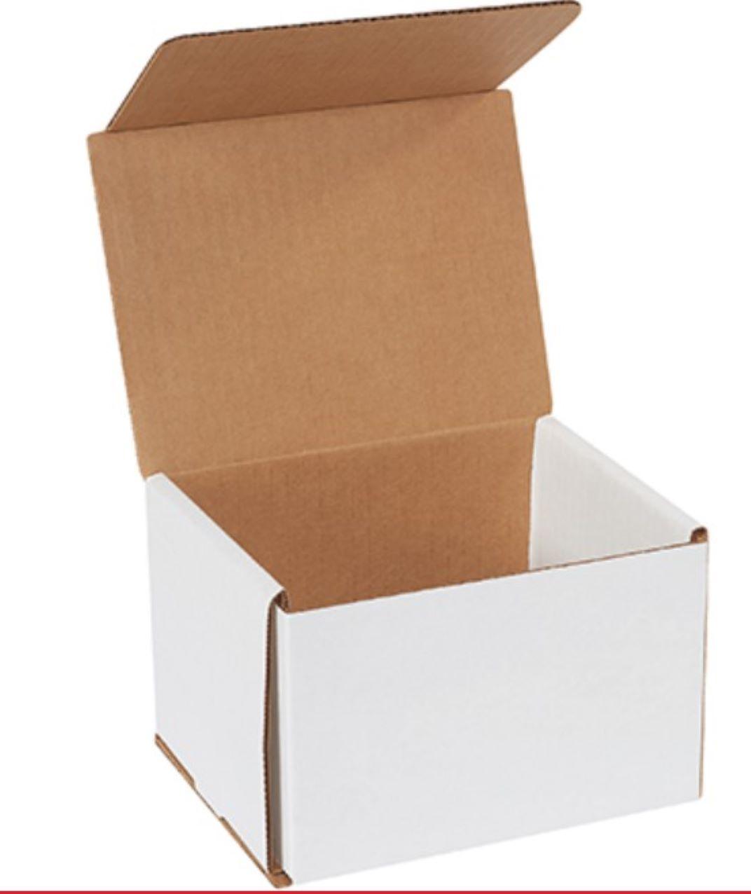 Mailer 6X5X4 IN White Corrugated Cardboard 50 Count/Bundle