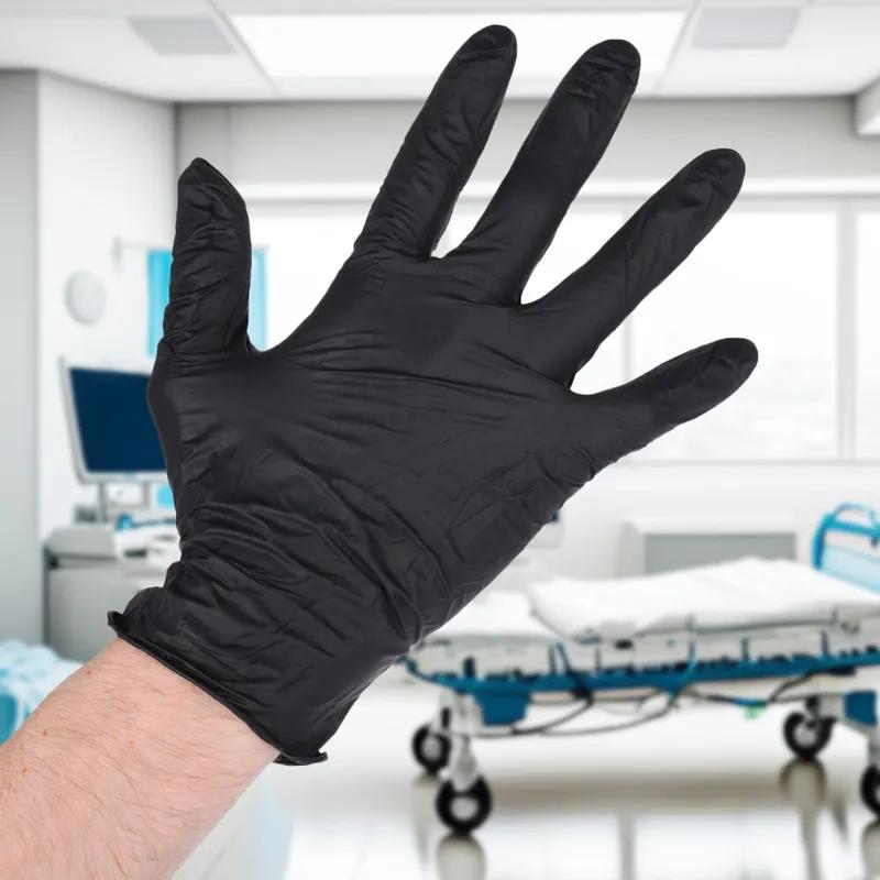 Industrial Gloves Black 4MIL Nitrile Powder-Free 1000/Case