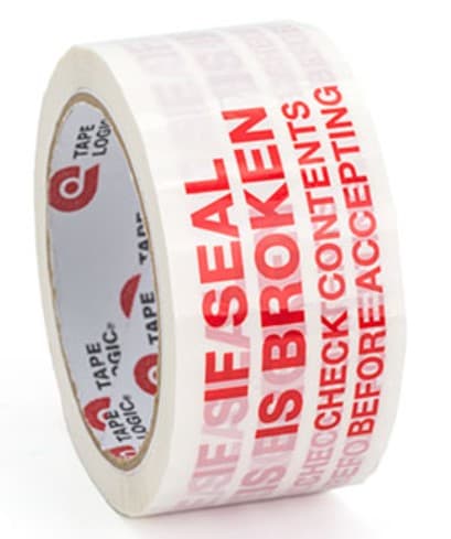 Carton Tape 4IN X109YD Sealing Printed Stop If Seal Is Broken 24/Case
