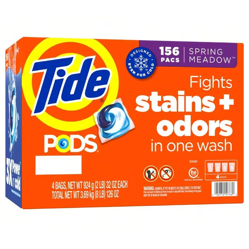 Tide® Spring Meadow Encapsulated Laundry Detergent Pod HE Compatible 156/Case