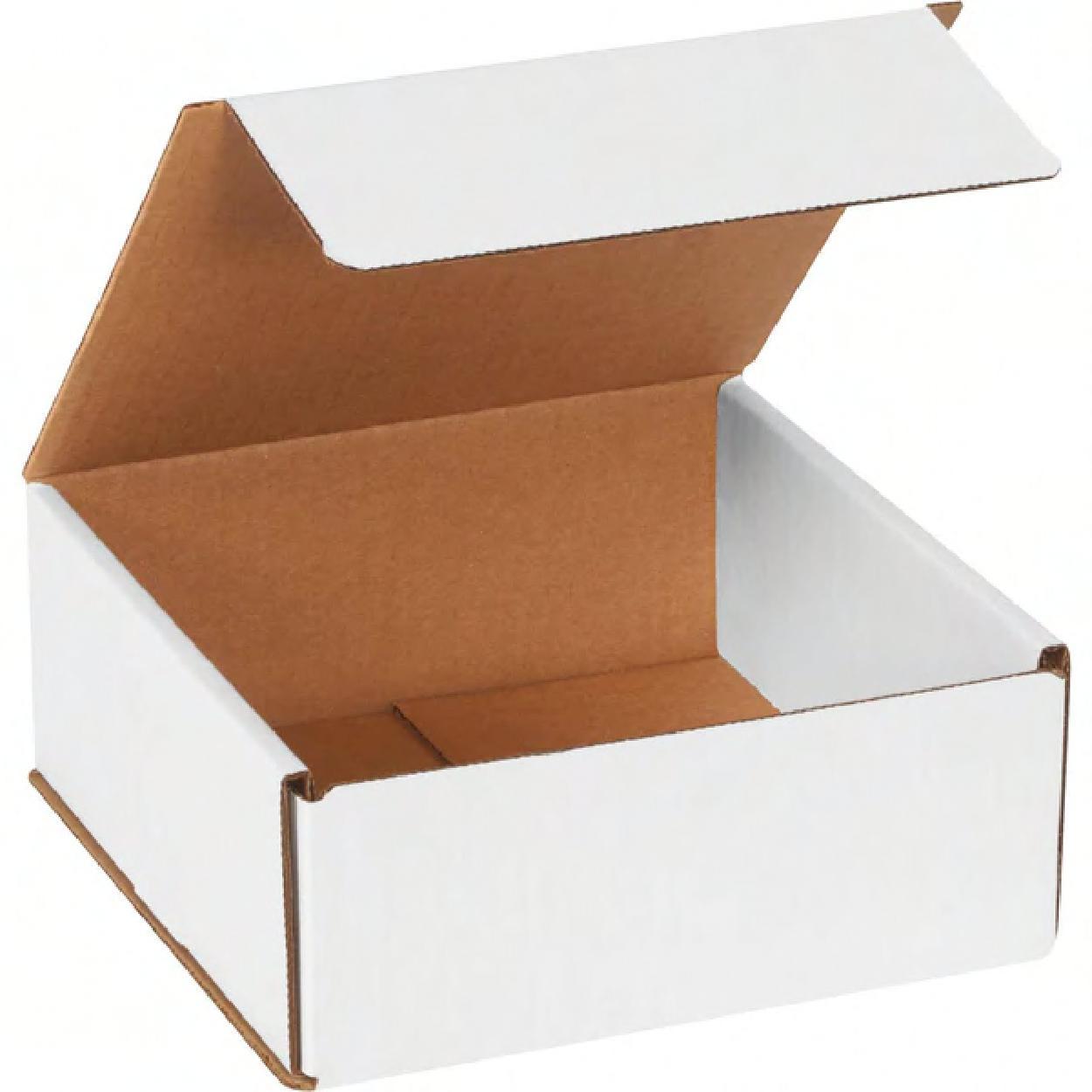 Mailer 7X7X3 IN White Corrugated Cardboard 50 Count/Bundle